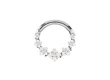 Кольцо-кликер Square Crystal 1.2 мм (16 G)